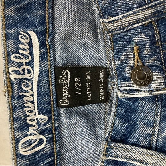 Organic Blue jean shorts size 7/28 100% cotton - Picture 3 of 14